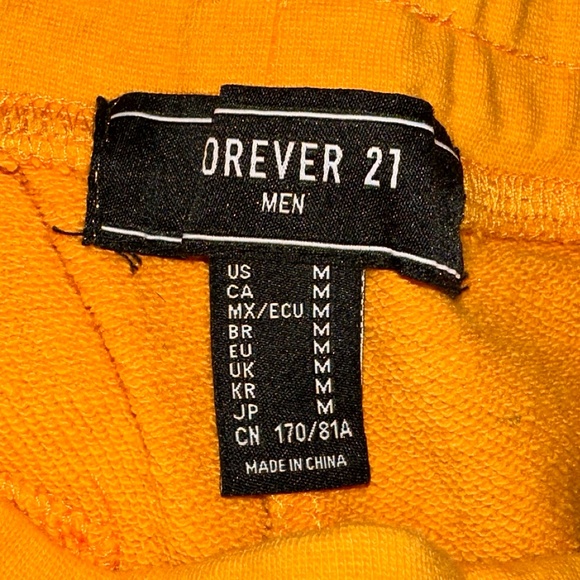 Men's Drawstring Shorts - US M - Deep Yellow - Loose Fit - Forever 21 - Picture 5 of 5